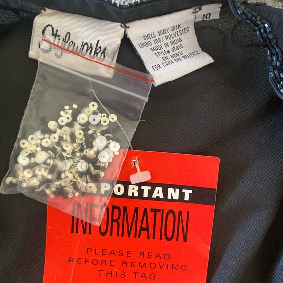 Styleworks Wicked 1990s Beaded Cocktail Dress with Jacket Sz 10 - Picture 8 of 15